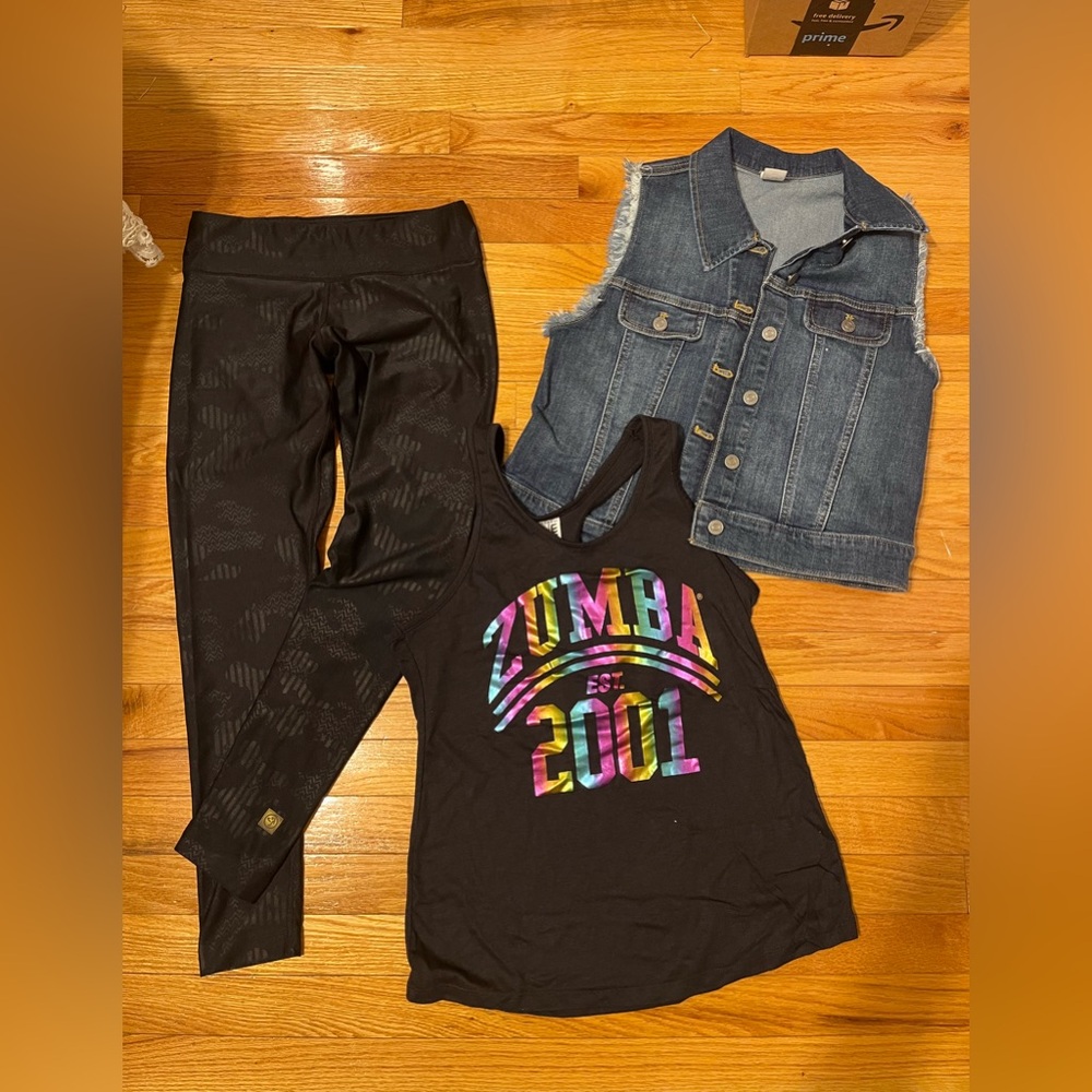 Zumba Outfit with denim vest ! Size s
